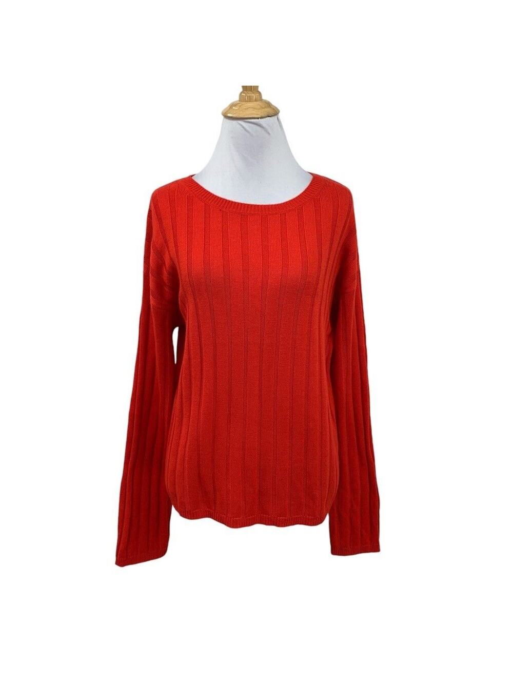 Sanctuary Sweater Womens M Medium Tomato Lillith Wool Blend Crew Neck Pullover